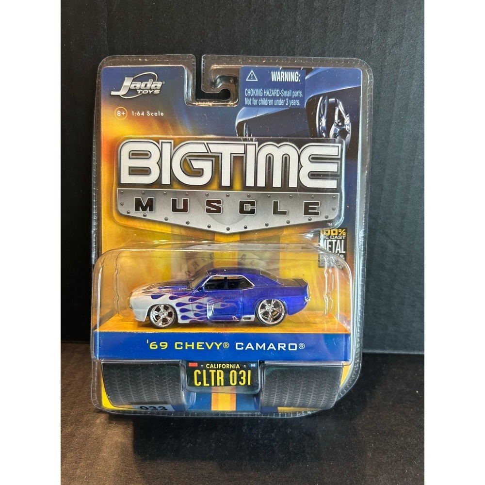 Jada Toys 1969 Chevy Camaro 1:64 Blue Flames Diecast Muscle Car